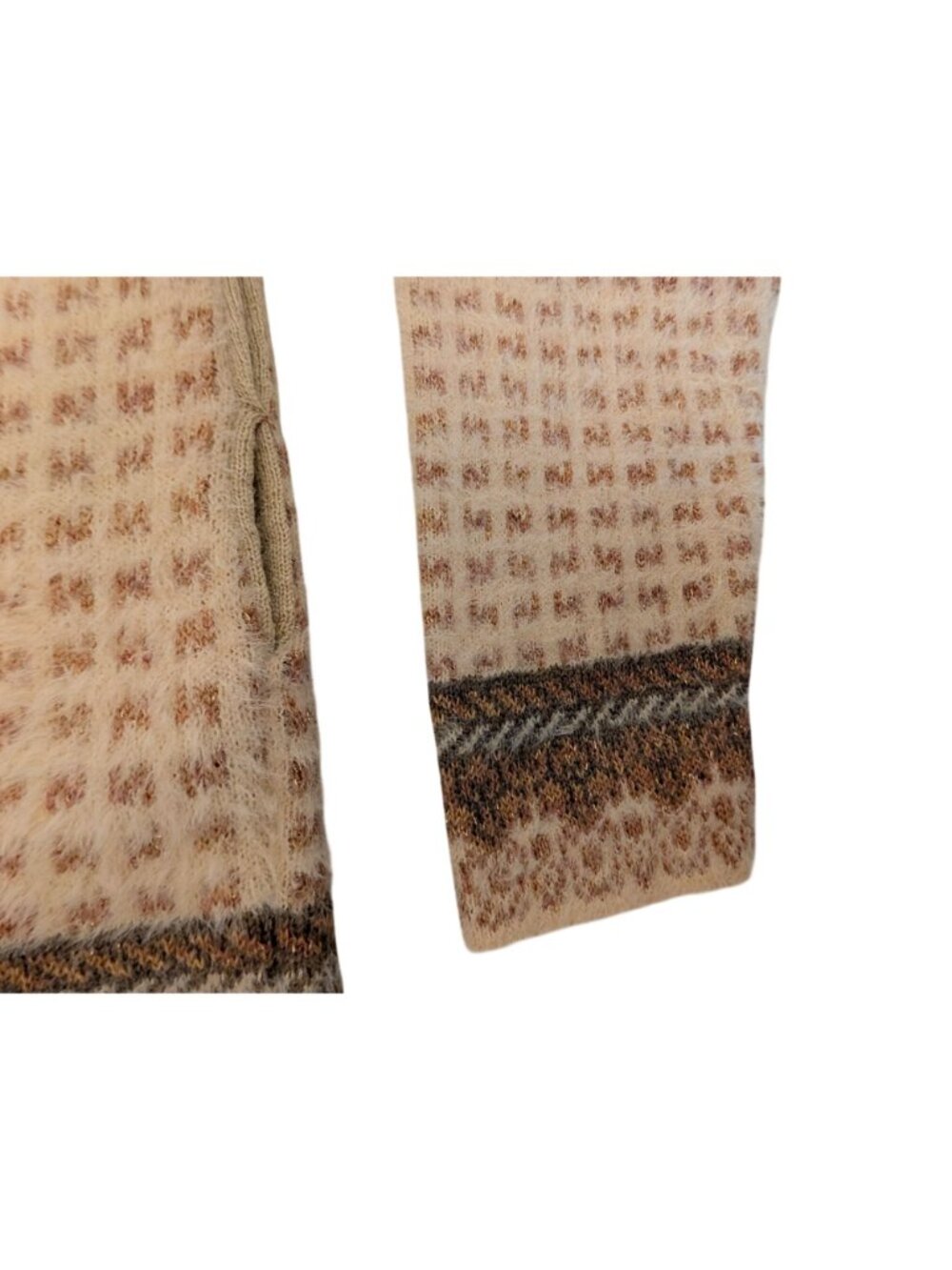 Wega Line Womens Wool Blend Nordic Style Cardigan Button Closure Bead Embellishm - Picture 7 of 14